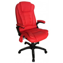 Cadeira de Massagem Presidente Shiatsu Relax Chair Base Giratória - Vermelha
