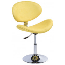 Cadeira Decorativa Base Disco Cromada e Regulagem de Altura BL171 - Amarela