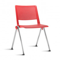 Cadeira em Polipropileno Revolution Base Fixa 4 Pés – Vermelha