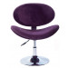 Cadeira Decorativa Base Disco Cromada e Regulagem de Altura BL171 - Roxa Frente