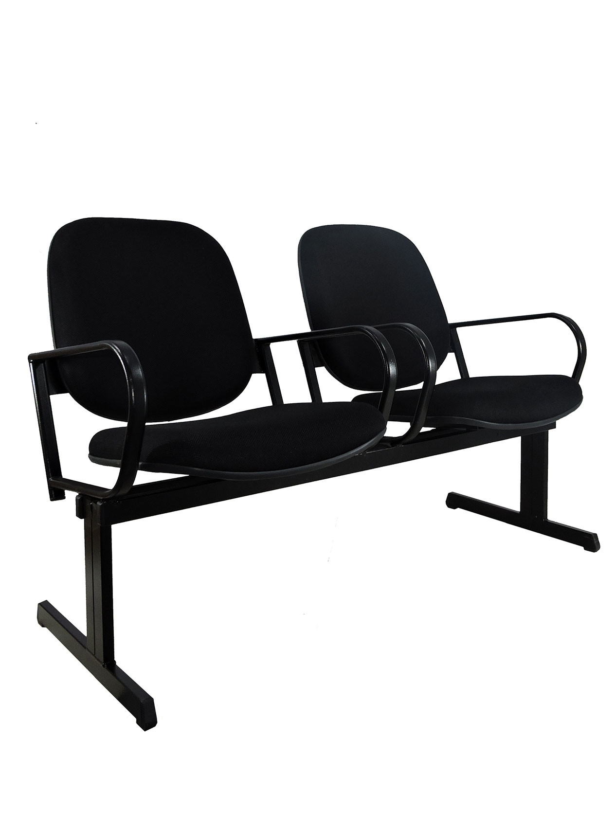 Cadeiras para Auditório MCR Assento Rebatível 02 Lugares - Preta