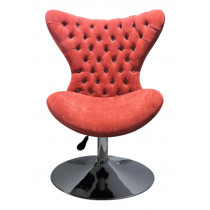 Cadeira Decorativa Mini Egg - Disco Capitonê Brilhante E Vermelha