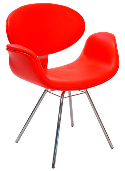 Cadeira Tulipa Pierre Paulin - 4 Pés Vermelha