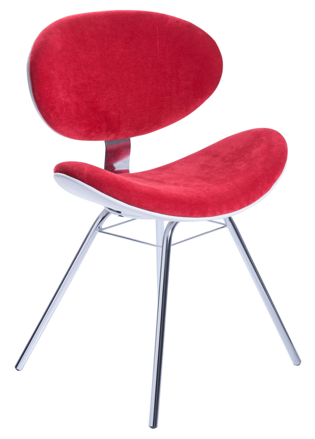 Cadeira Decorativa Base Fixa 4 Pés Cromada Velotec BL173 - Vermelha