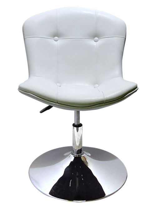 Cadeira Decorativa Base Disco Cromada Bertóia - Branca