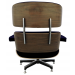 Poltrona Eames Lounge Chair Com Puff - em Vinil Azul Marinho Atrás