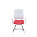 Cadeira Executiva Para Escritório Base Fixa Cromada DL181 - Vermelha Frente