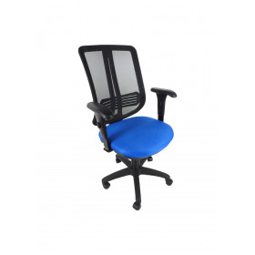Cadeira Diretor Ergonômica Base Giratória Nylon Tela Mesh New Pr Work Led - Azul