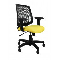 Cadeira Executiva Para Escritório Base Giratória e Braço Regulável DL190 - Amarela