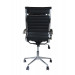 Cadeira Presidente Eames Office Cromada Lisa - Preta Trás