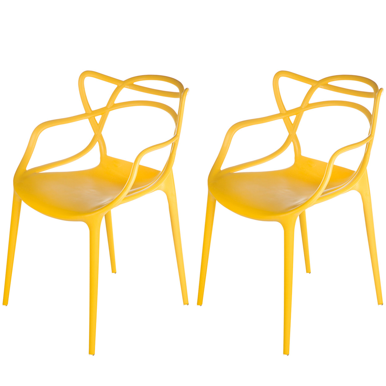 Kit 2 Cadeiras Allegra Cozinha de Polipropileno 173 DPP Cor:Amarelo