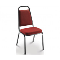 Cadeira para Auditório Empilhável Base Preta em Vermelho