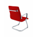 Cadeira Diretor Inspired Eames fixa Couro Sintético Vermelho Lateral