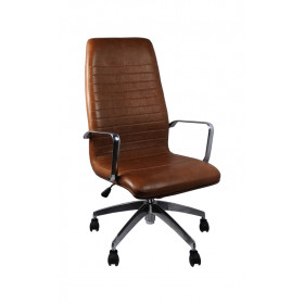 Cadeira Presidente Inspired Eames Couro Natural Premium