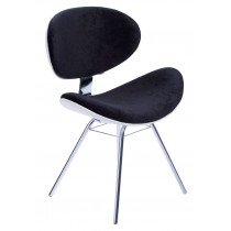 Cadeira Decorativa Base Fixa 4 Pés Cromada Velotec BL173 - Preta