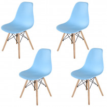 Kit 4 Cadeiras Charles Eames Eiffel 130PP Cor: Azul-1