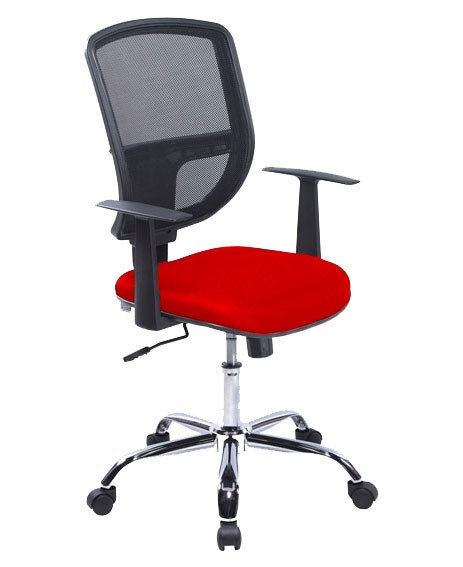 Cadeira Diretor Tela Mesh CM10 Cromada - Vermelha