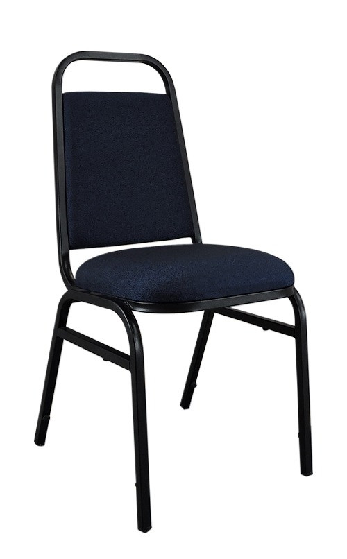 Cadeira para Auditório Empilhável Base Preta em Azul
