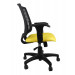 Cadeira Executiva Para Escritório Base Giratória e Braço Regulável DL190 - Amarela Lateral