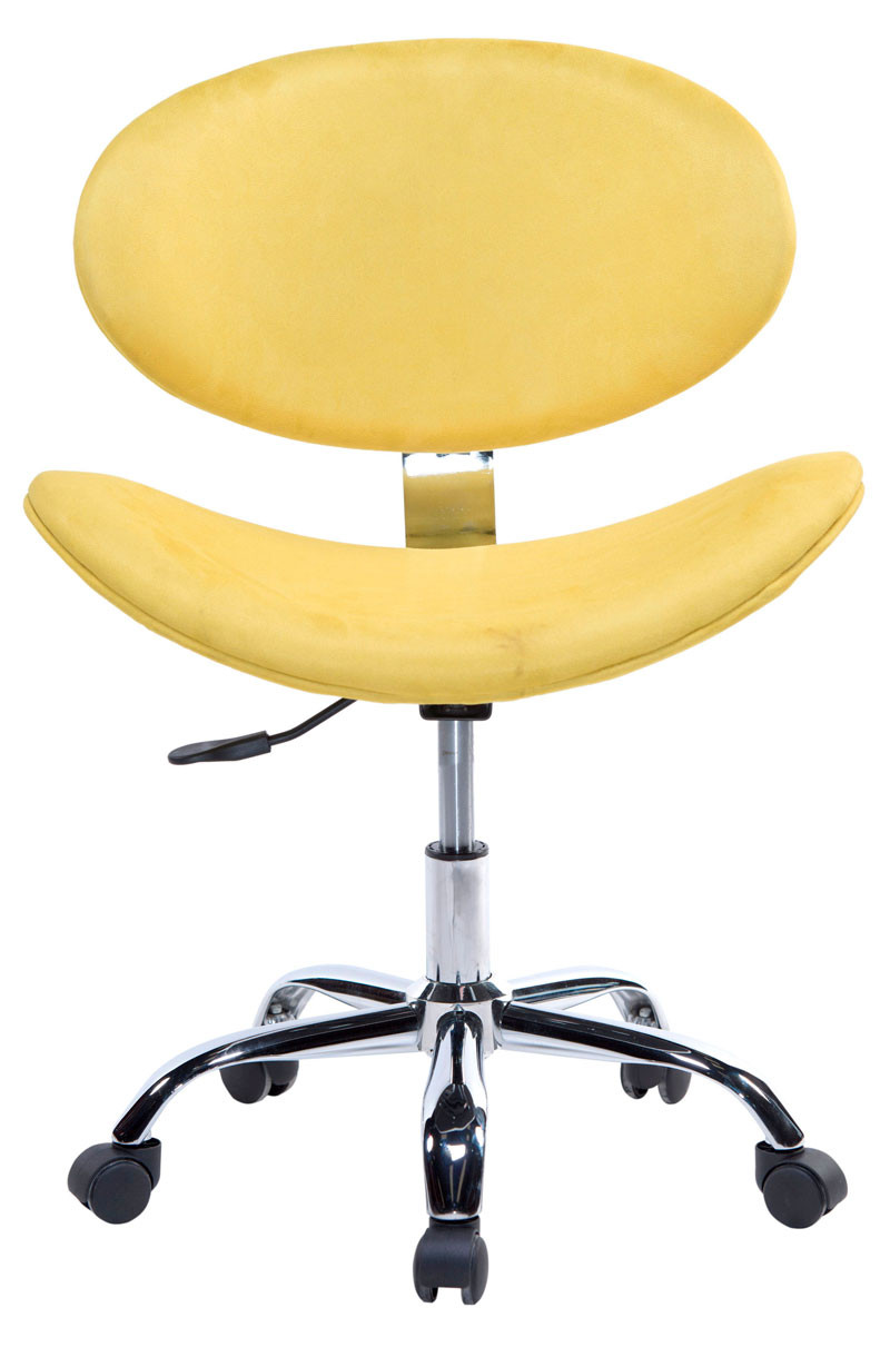 Cadeira Decorativa Base Giratória Cromada e Regulagem de Altura Velotec BL170 - Amarela