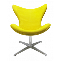 Cadeira Decorativa Mini Egg - 4 Pontas Alumínio Amarela