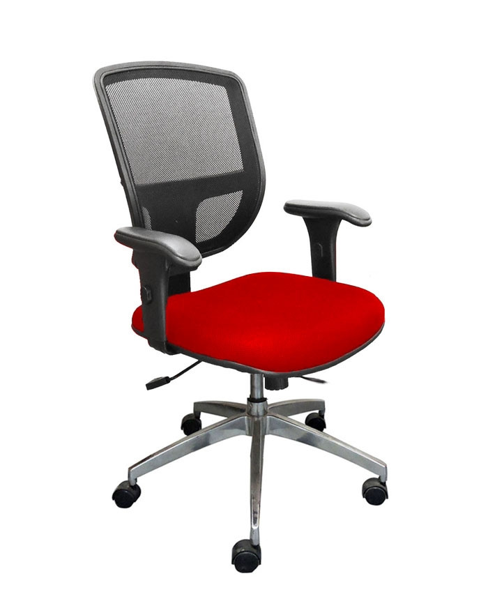 Cadeira Diretor Tela Mesh Base Giratória alumínio CM10 - Vermelho