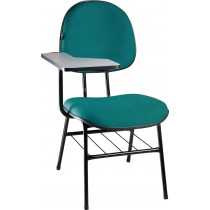 Cadeira Universitária Executiva com Prancheta Base 4 Pés com Porta Livros - Azul