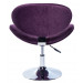 Cadeira Decorativa Base Disco Cromada e Regulagem de Altura BL171 - Roxa Atrás