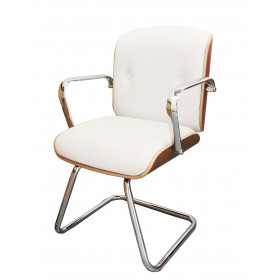 Cadeira Diretor Fixa Eames Office Elite Chair - Vinil Branco