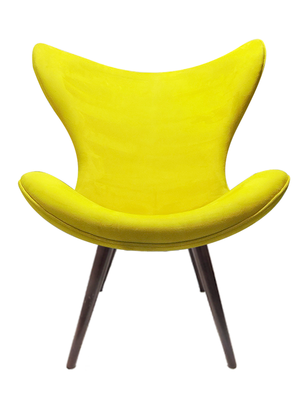 Cadeira Decorativa Mini Egg - 4 Pés Madeira Amarela