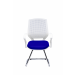 Cadeira Executiva Para Escritório Base Fixa Cromada DL181 Assento em Space Azul Frente