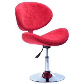 Cadeira Decorativa Base Disco Cromada e Regulagem de Altura BL171 - Vermelha