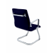 Cadeira Diretor Inspired Eames fixa Office Vinil Azul lateral