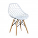 Cadeira Decorativa Cloe Furadinha Pé de Madeira Branca