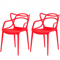 Kit 2 Cadeiras Allegra Cozinha de Polipropileno 173 DPP Cor:Vermelha