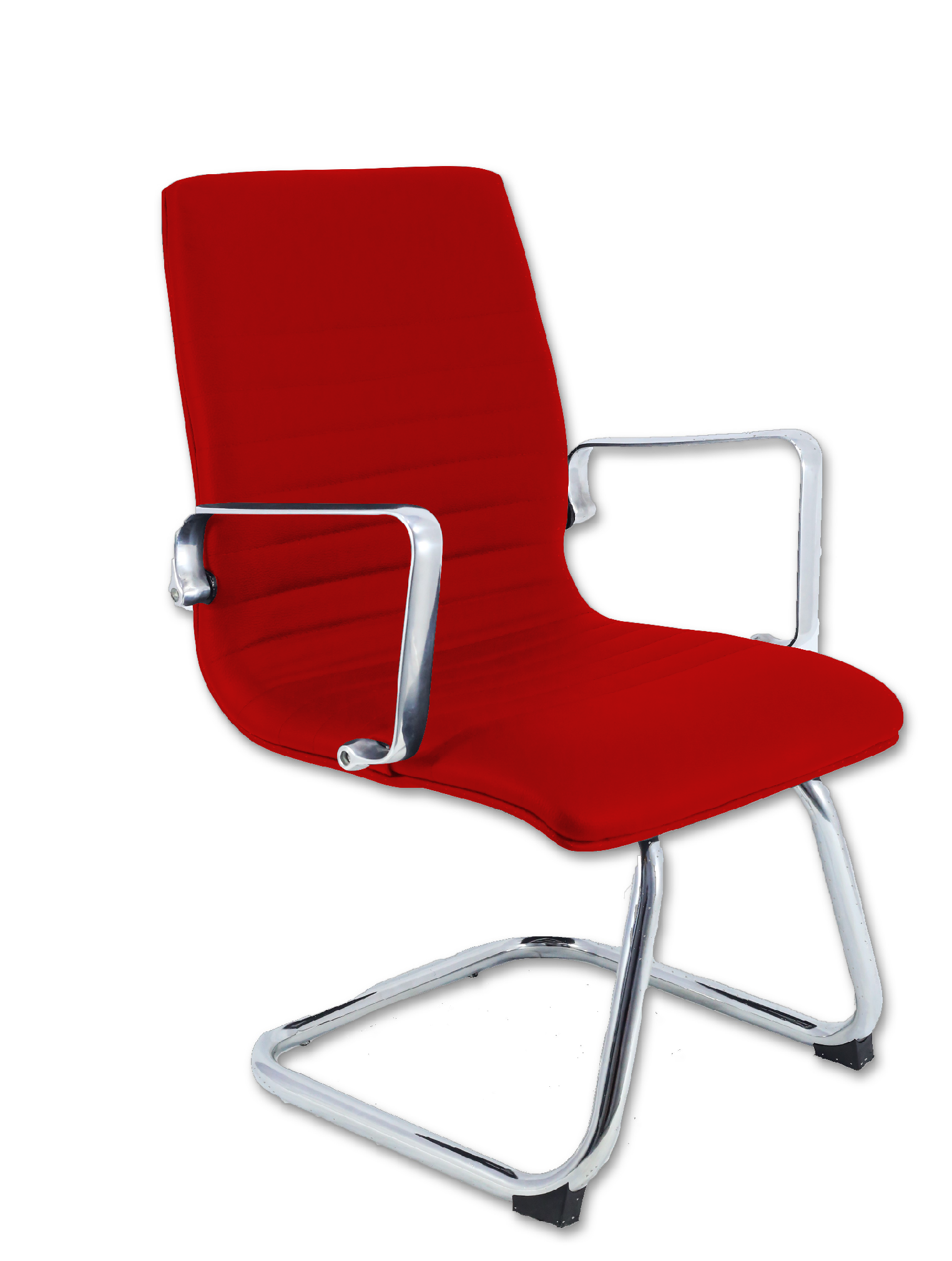 Cadeira Diretor Inspired Eames fixa Couro Sintético Vermelho