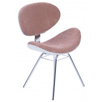 Cadeira Decorativa Base Fixa 4 Pés Cromada Velotec BL173 - Bege