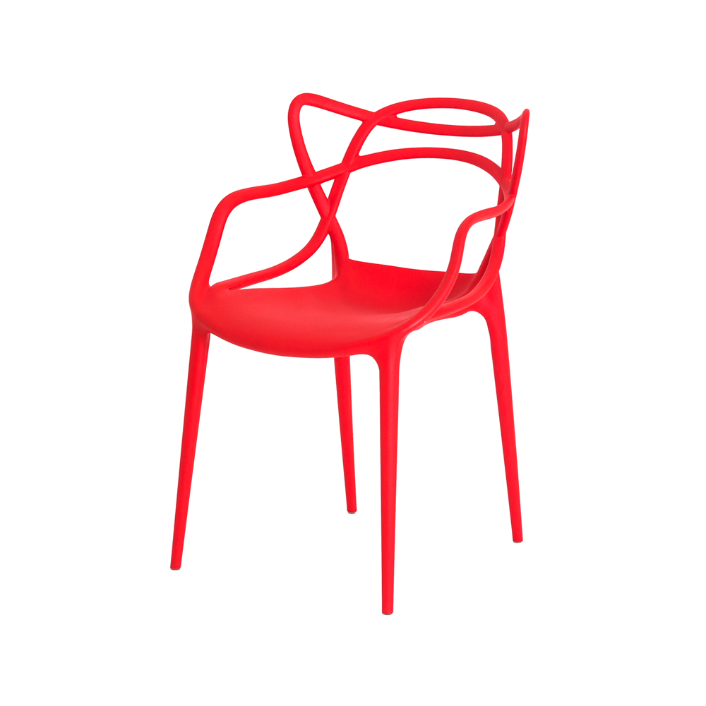 Cadeira Decorativa Masters Allegra Philippe Starck Base 4 Pés - Vermelha