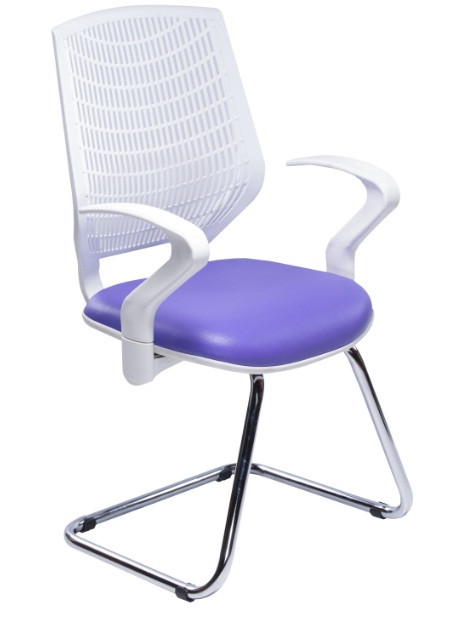 Cadeira Executiva Para Escritório Base Fixa Cromada DL181 - Lilás