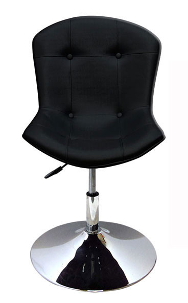 Cadeira Decorativa Base Disco Cromada Bertóia - Preta