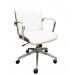 Cadeira Diretor Eames Office Elite Chair - Madeira Imbuia Vinil Branco