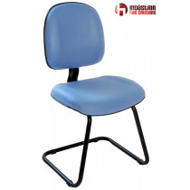 Cadeira Escritório Base Fixa Corano AT51 - Azul Claro