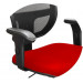 Cadeira Diretor Tela Mesh Base Giratória alumínio CM10 - Vermelho Detalhe