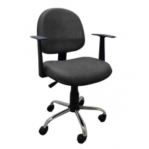 Cadeira Executiva Para Escritório Base Giratória Com Braço Regulagem De Altura CP20 - Poliéster Cinza