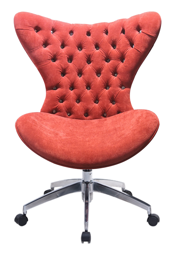 Cadeira Decorativa Mini Egg - Giratória Capitonê Brilhante e Vermelha