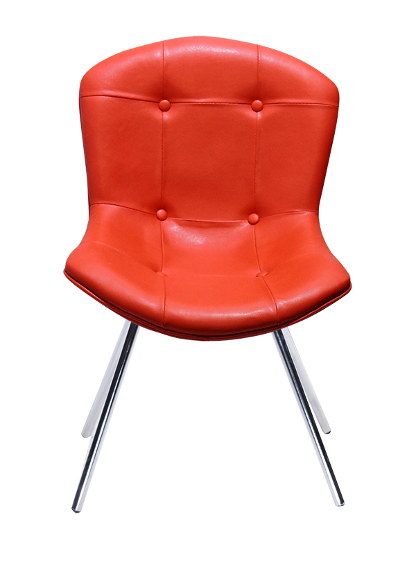 Cadeira Decorativa Base 4 Pés Cromada Bertóia - Vermelha