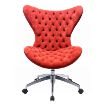 Cadeira Decorativa Mini Egg - Giratória Capitonê Vermelha