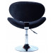 Cadeira Decorativa Base Disco Cromada e Regulagem de Altura BL171 - Preta Atrás