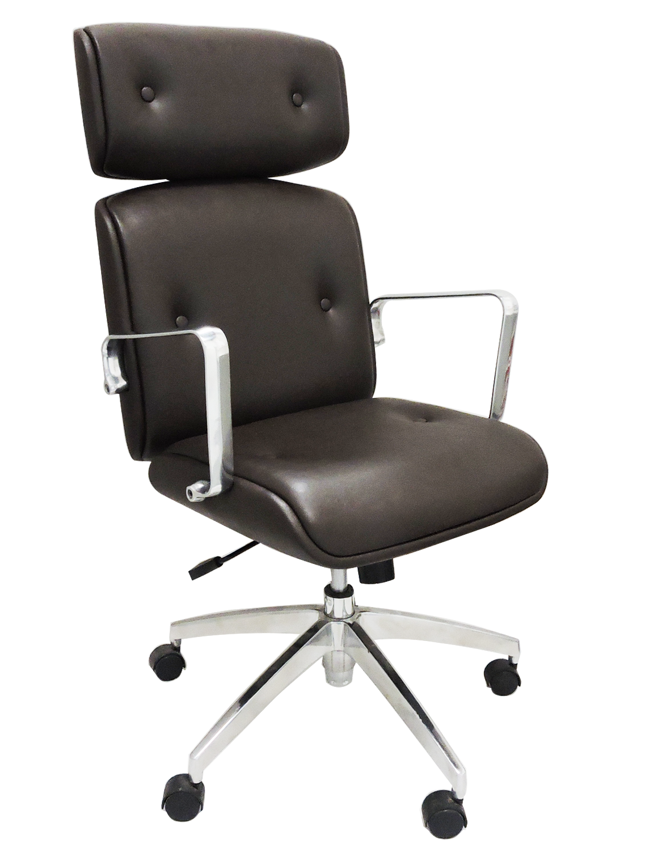 Cadeira Presidente Eames Office Elite Chair - Revestida Vinil Marrom
