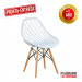 Cadeira Decorativa Cloe Furadinha Pé de Madeira Branca garantia